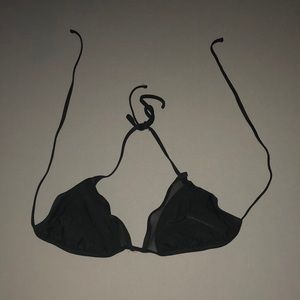 Black triangle top, string bikini with mesh